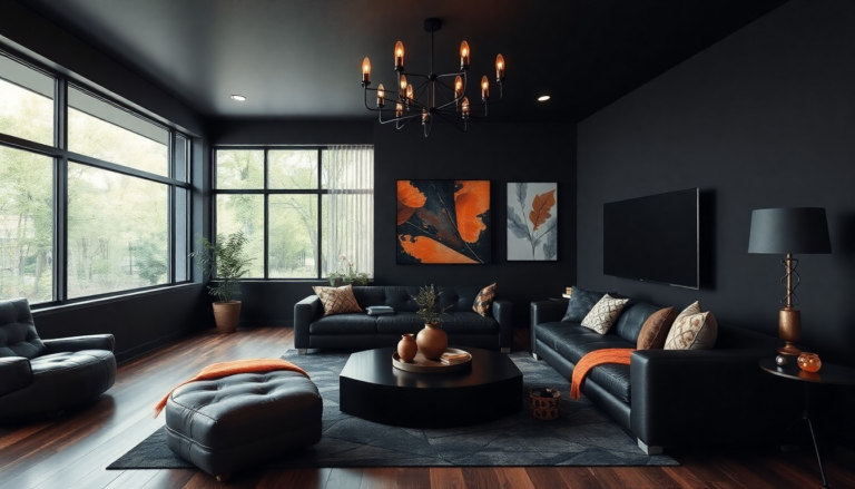 26 Black And Rust Living Room Ideas