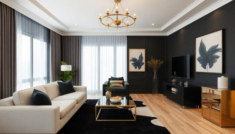 25 Black and Gold Living Room Ideas