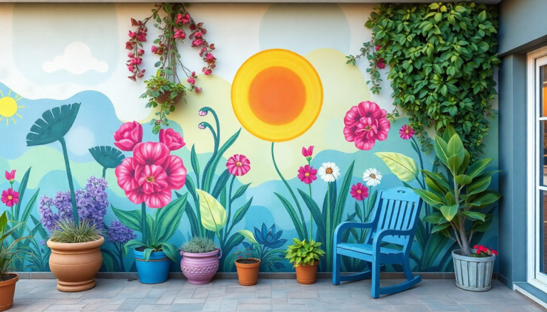 25 Garden Mural Ideas That Turn Fences and Walls Into Art