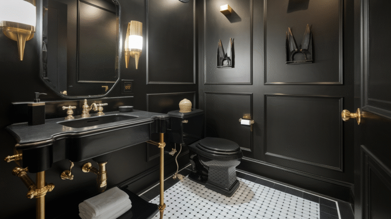 23 Black Powder Room Ideas