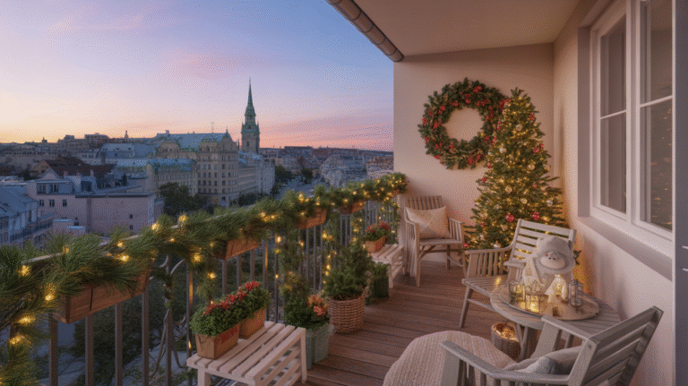 20 Apartment Balcony Christmas Decor Ideas