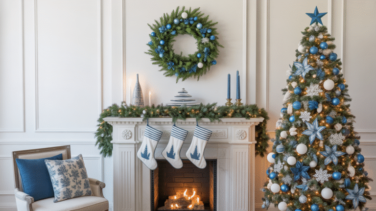 27 Blue and White Christmas Decor Ideas